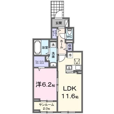 アイリス横山Ａ 102【管理NO：1-028387201-01020】 ★家具家電は申し込み後に搬入します 2026年10月上旬入居可能の物件画像