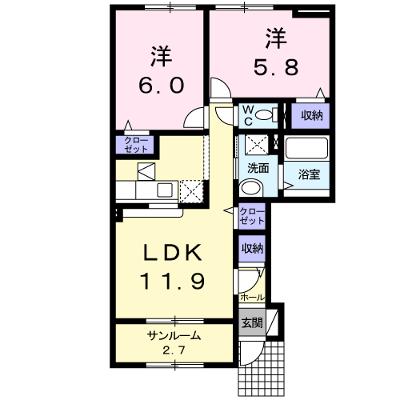 アンファミーユⅢ 103【管理NO：1-016691203-01030】 ★家具家電は申し込み後に搬入します 2026年08月上旬入居可能の物件画像