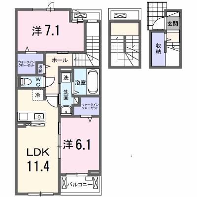 サンティエＮＡＧＡＩ 302【管理NO：1-028490701-03020】 ★家具家電は申し込み後に搬入します★ ★2026年10月上旬入居可能★の物件画像