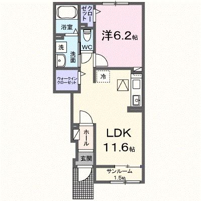 アメニティーハイツ川島Ⅵ 102【管理NO：1-027326501-01020】 ★家具家電は申し込み後に搬入します 2026年08月下旬入居可能の物件画像