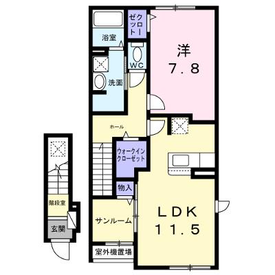 ガーデンＫＯＳＡＫＡ 202【管理NO：1-028416301-02020】 ★家具家電は申し込み後に搬入します★ ★2026年10月上旬入居可能★の物件画像