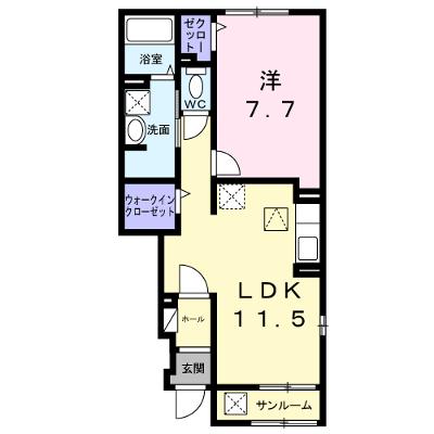 ガーデンＫＯＳＡＫＡ 102【管理NO：1-028416301-01020】 ★家具家電は申し込み後に搬入します★ ★2026年10月上旬入居可能★の物件画像