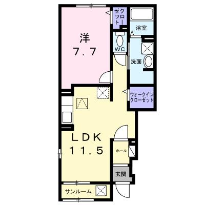 ガーデンＫＯＳＡＫＡ 101【管理NO：1-028416301-01010】 ★家具家電は申し込み後に搬入します★の物件画像