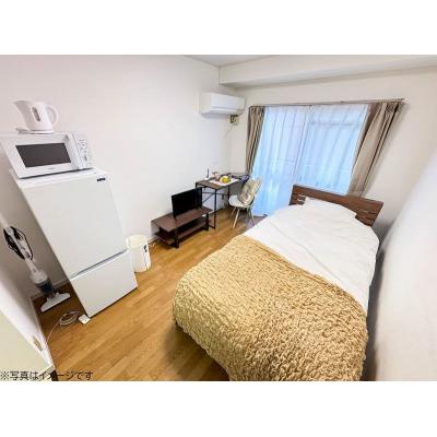 ユニオンマンスリー一橋学園１　202　1R・シングル☆◆インターネット固定回線（有線・Wi-Fi）無料の部屋◆【禁煙ルーム】デスク・チェア＆たっぷり収納2ドア冷蔵庫など生活家電のあるお部屋の物件画像