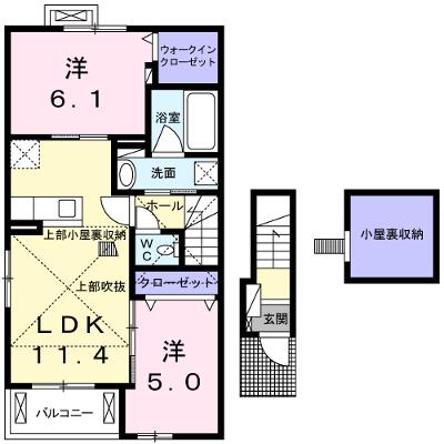パールＮＩＲＡＧＡＷＡ　Ⅱ 201【管理NO：1-022432402-02010】 ★家具家電は申し込み後に搬入します★の物件画像