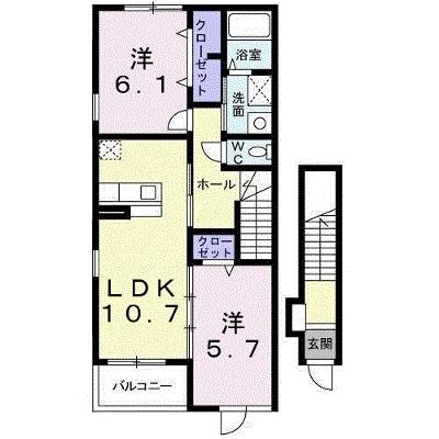 メゾン　ド　アヴェニール　Ｄ 201【管理NO：1-016045401-02010】 ★家具家電は申し込み後に搬入します 2026年08月下旬入居可能の物件画像