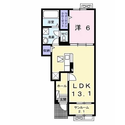 サン　ヴェール　大芝　Ⅲ　Ａ 102【管理NO：1-026764601-01020】 ★家具家電は申し込み後に搬入します 2026年07月中旬入居可能の物件画像