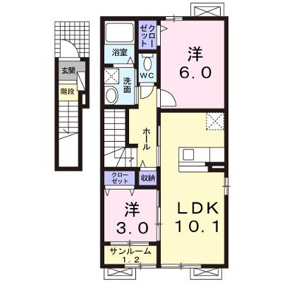 ルシェリア　コリーナ 201【管理NO：1-019071701-02010】 ★家具家電は申し込み後に搬入します 2026年07月中旬入居可能の物件画像