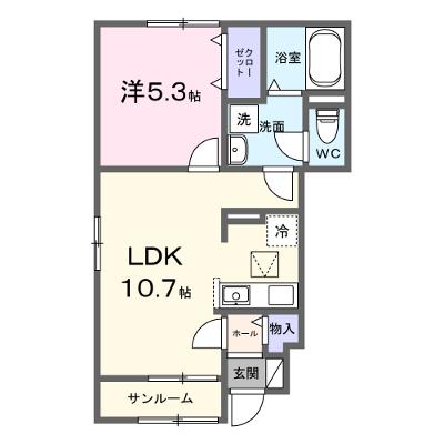 フラン　フルール　Ａ 101【管理NO：1-028500801-01010】 ★家具家電は申し込み後に搬入します★ ★2027年01月下旬入居可能★の物件画像