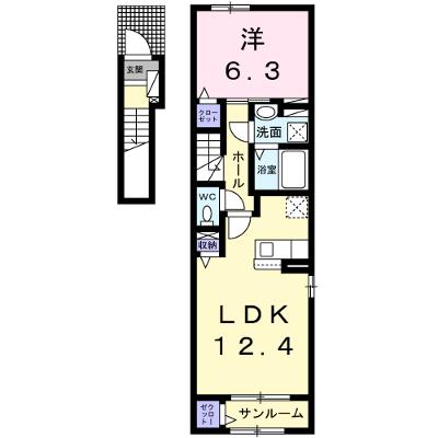 グランド　ルーチェ　寺内 201【管理NO：1-026702401-02010】 ★家具家電は申し込み後に搬入します★ ★2026年08月下旬入居可能★の物件画像