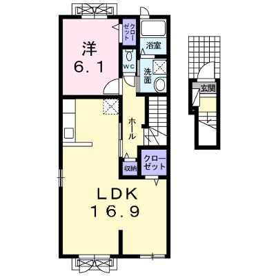 アレグレⅡ 205【管理NO：1-021442001-02050】 ★家具家電は申し込み後に搬入します 2026年08月下旬入居可能の物件画像
