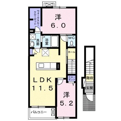 プロムナードＢ 202【管理NO：1-023490102-02020】 ★家具家電は申し込み後に搬入します★の物件画像