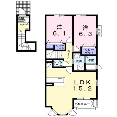 プリマヴェーラＢ 205【管理NO：1-013317402-02040】 ★家具家電は申し込み後に搬入します★ ★2026年08月中旬入居可能★の物件画像