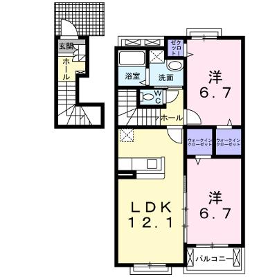 プリマヴェーラＢ 202【管理NO：1-013317402-02020】 ★家具家電は申し込み後に搬入します 2026年08月上旬入居可能の物件画像