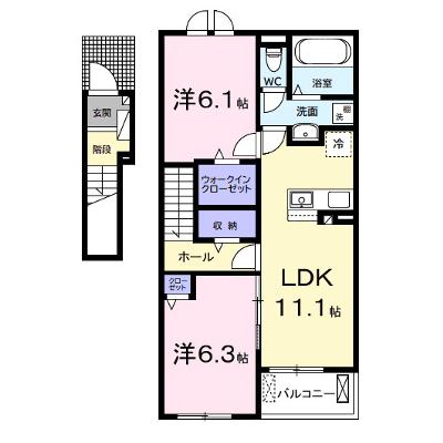 マウント　シティⅠ 202【管理NO：1-027405301-02020】 ★家具家電は申し込み後に搬入します★ ★2026年08月下旬入居可能★の物件画像