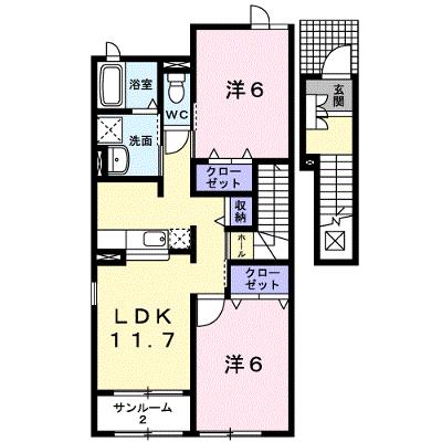 ヴィラ・リーブズ　Ｃ 203【管理NO：1-013480301-02030】 ★家具家電は申し込み後に搬入します 2026年09月上旬入居可能の物件画像