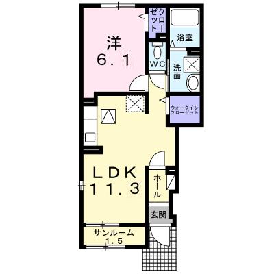 サンフラワー　Ⅲ 101【管理NO：1-027141001-01010】 ★家具家電は申し込み後に搬入します 2026年08月上旬入居可能の物件画像