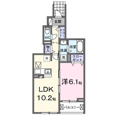 Ｈｉ－Ｒｏｓｅｔｔａ　Ｄ 102【管理NO：1-026079301-01020】 ★家具家電は申し込み後に搬入します 2026年09月中旬入居可能の物件画像