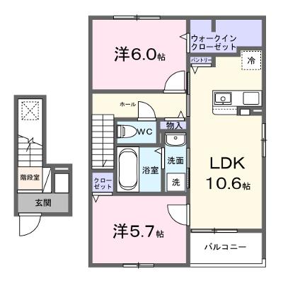 ルミエールＭ　Ⅰ 203【管理NO：1-028545101-02030】 ★家具家電は申し込み後に搬入します★ ★2027年02月上旬入居可能★の物件画像