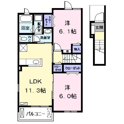 アオ　アクア　ベル　Ⅱ 203【管理NO：1-018847601-02030】 ★家具家電は申し込み後に搬入します 2026年08月下旬入居可能の物件画像