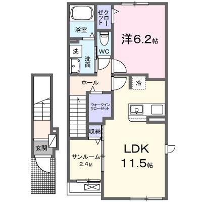アーバン桜 204【管理NO：1-027543501-02040】 ★家具家電は申し込み後に搬入します★ ★2026年09月上旬入居可能★の物件画像