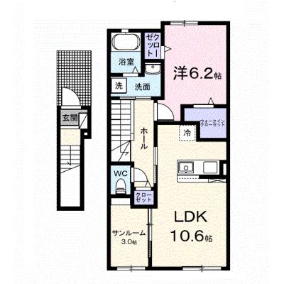 フロレゾンＣ 203【管理NO：1-028500903-02030】 ★家具家電は申し込み後に搬入します★ ★2026年12月中旬入居可能★の物件画像