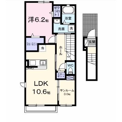 木ノ本アパートＢ 205【管理NO：1-028396902-02040】 ★家具家電は申し込み後に搬入します★ ★2026年12月下旬入居可能★の物件画像