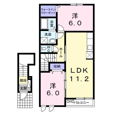 サンデリアーナⅡ　Ｂ 202【管理NO：1-018773802-02020】 ★家具家電は申し込み後に搬入します 2026年08月下旬入居可能の物件画像