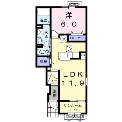 エアリー　スクエア 104【管理NO：1-020929201-01040】 ★家具家電は申し込み後に搬入します★の物件画像