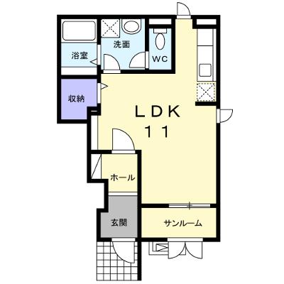 プラシードⅠ 103【管理NO：1-017145301-01030】 ★家具家電は申し込み後に搬入します★ ★2026年09月下旬入居可能★の物件画像