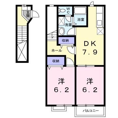 エスポワール壱番館 203【管理NO：1-009342701-02030】 ★家具家電は申し込み後に搬入します★の物件画像