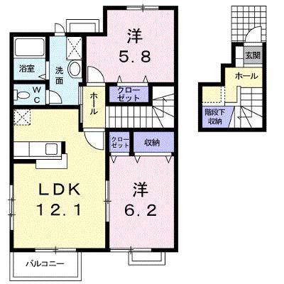 メープルⅡ 202【管理NO：1-012571201-02020】 ★家具家電は申し込み後に搬入します★ ★2026年09月中旬入居可能★の物件画像