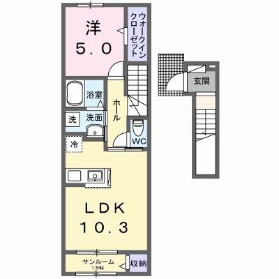 ミルホイール　Ⅰ 202【管理NO：1-028119401-02020】 ★家具家電は申し込み後に搬入します 2026年11月上旬入居可能の物件画像