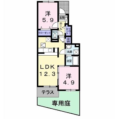 レインツリー　二番館 103【管理NO：1-016569001-01030】 ★家具家電は申し込み後に搬入します 2026年08月上旬入居可能の物件画像