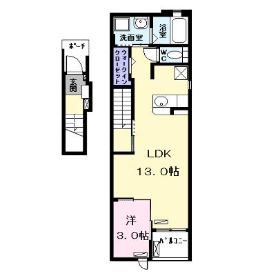 クレメント 201【管理NO：1-026225801-02010】 ★家具家電は申し込み後に搬入しますの物件画像