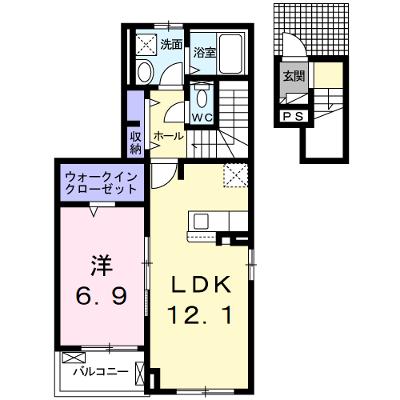 ラ　サクラーレⅠ 201【管理NO：1-024964701-02010】 ★家具家電は申し込み後に搬入します 2026年09月上旬入居可能の物件画像