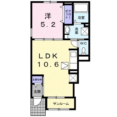 カーサ・フェリーチェ　Ａ 101【管理NO：1-024253301-01010】 ★家具家電は申し込み後に搬入します 2026年08月中旬入居可能の物件画像