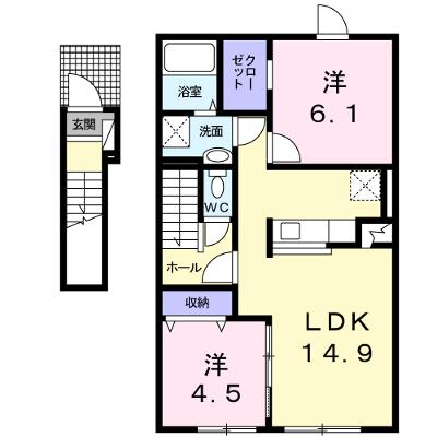 ディア　パーク 201【管理NO：1-019755201-02010】 ★家具家電は申し込み後に搬入します★の物件画像