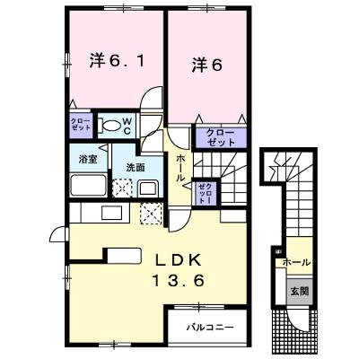 シャンゼリゼＢ 201【管理NO：1-014790002-02010】 ★家具家電は申し込み後に搬入します★の物件画像