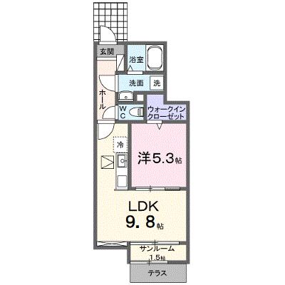 メゾン　ド　アッシュ 103【管理NO：1-027234101-01030】 ★家具家電は申し込み後に搬入しますの物件画像