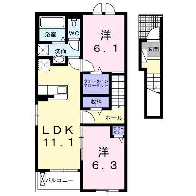 クオーレＡ 202【管理NO：1-026930601-02020】 ★家具家電は申し込み後に搬入します 2026年11月中旬入居可能の物件画像