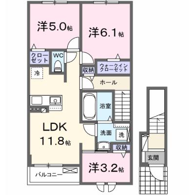 クラール倉治Ｂ 202【管理NO：1-028204702-02020】 ★家具家電は申し込み後に搬入します 2026年09月下旬入居可能の物件画像