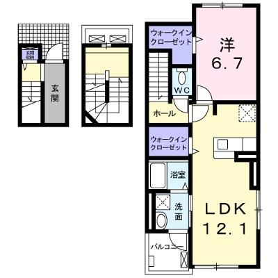 カーサ・エーデルワイス 301【管理NO：1-025212001-03010】 ★家具家電は申し込み後に搬入します★ ★2026年08月下旬入居可能★の物件画像