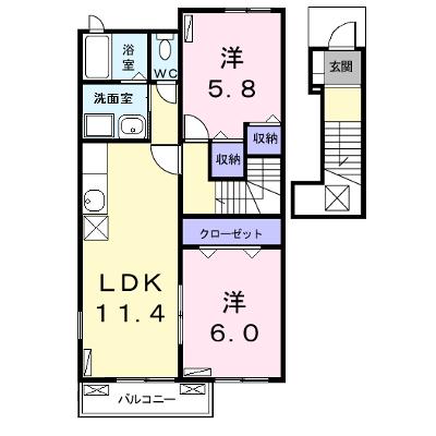 ブラン・ルピナス　Ｂ 202【管理NO：1-014726102-02020】 ★家具家電は申し込み後に搬入します★ ★2026年10月中旬入居可能★の物件画像