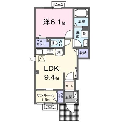 シャルマン天童Ⅱ 101【管理NO：1-027790902-01010】 ★家具家電は申し込み後に搬入します★ ★2026年09月中旬入居可能★の物件画像