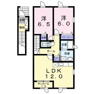 ドゥ　シェ　モア　Ｂ 201【管理NO：1-016879102-02010】 ★家具家電は申し込み後に搬入します★ ★2026年09月中旬入居可能★の物件画像