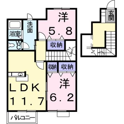 ブルックハイツⅤ 202【管理NO：1-012773101-02020】 ★家具家電は申し込み後に搬入します★の物件画像