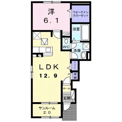 アンソレイエ 101【管理NO：1-025671401-01010】 ★家具家電は申し込み後に搬入します★ ★2026年12月中旬入居可能★の物件画像