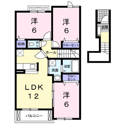 ペイサージュ 205【管理NO：1-014388801-02040】 ★家具家電は申し込み後に搬入します★の物件画像