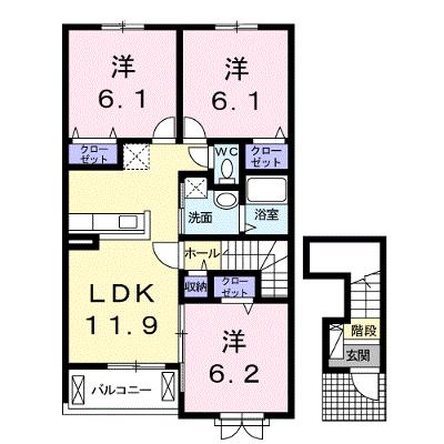 ジェルメ 201【管理NO：1-019853101-02010】 ★家具家電は申し込み後に搬入します★の物件画像